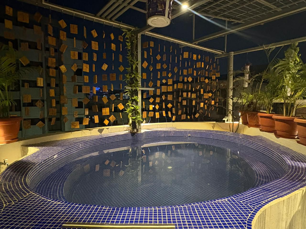 Terrace pool at golden hour